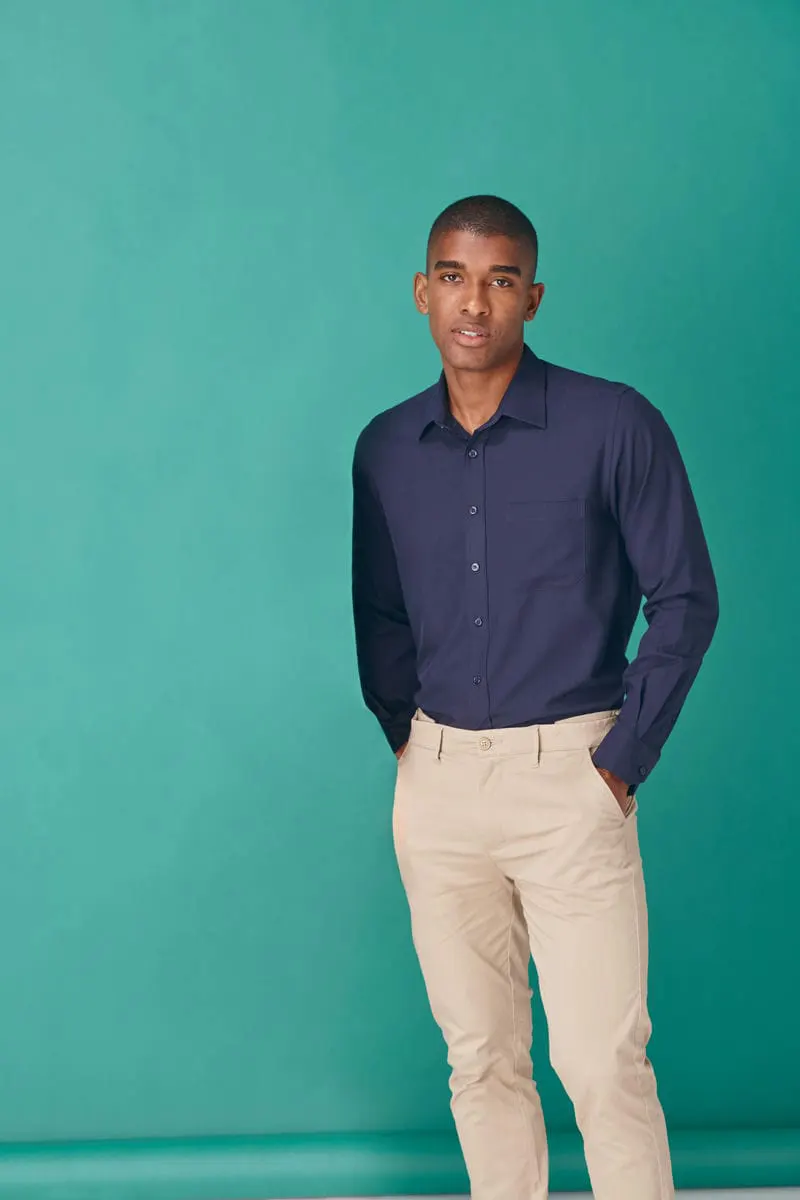 Henbury Mens Wicking Antibacterial Long Sleeve Shirt
