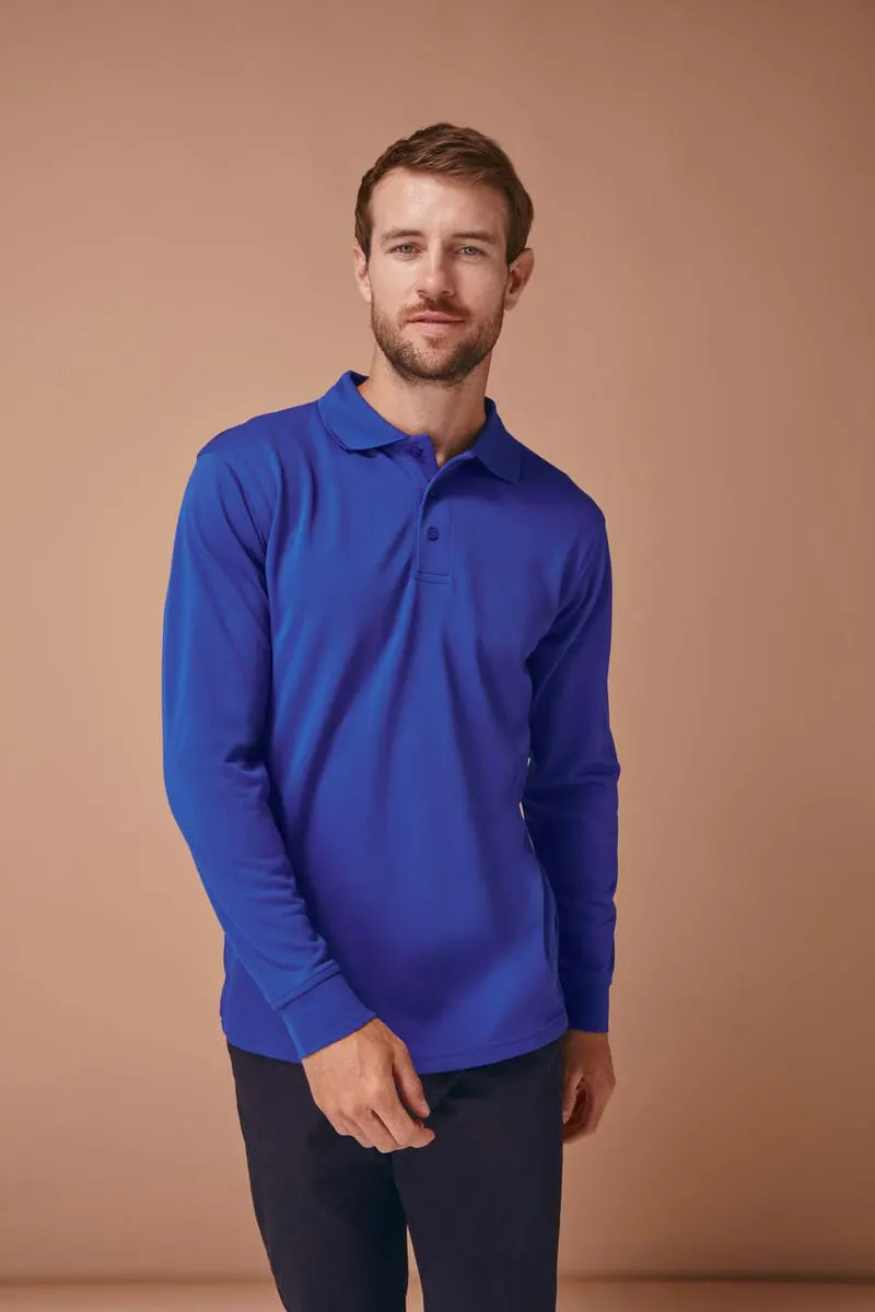 Henbury Unisex Long Sleeve Coolplus Polo Shirt