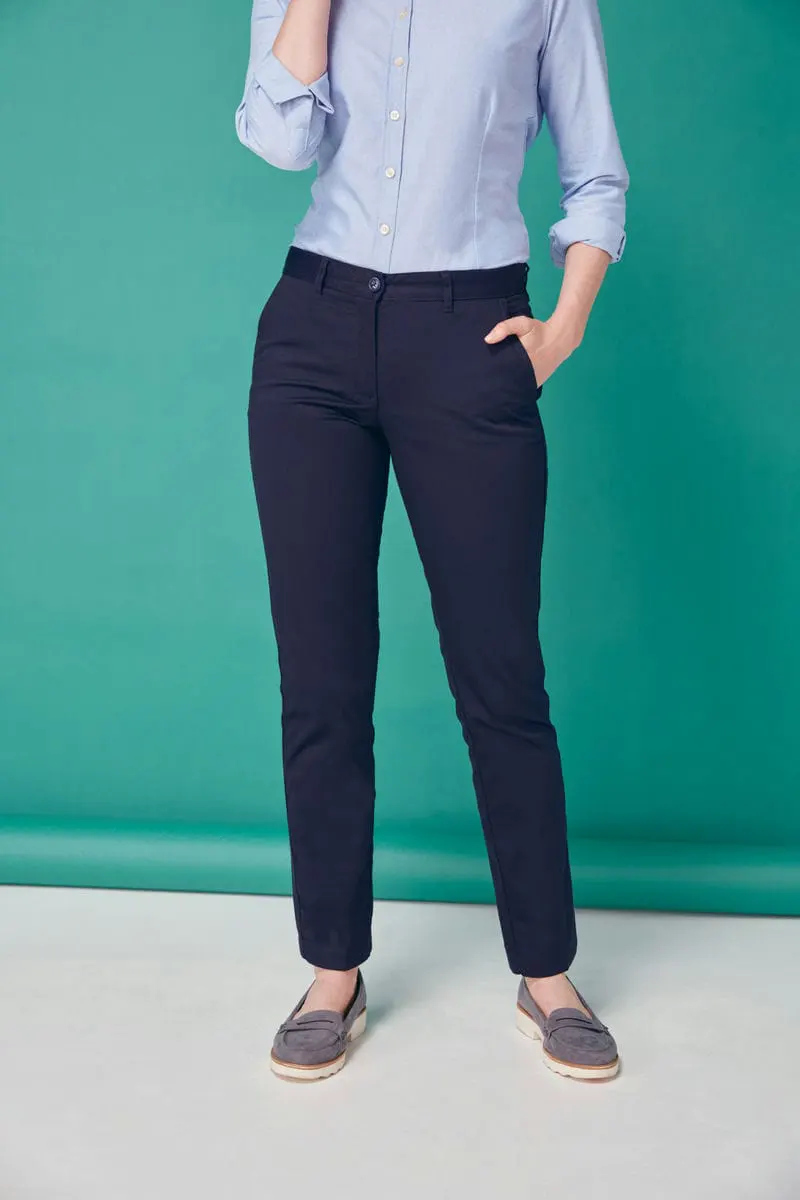 Henbury Womens 65/35 Flat Fronted Chino Trousers