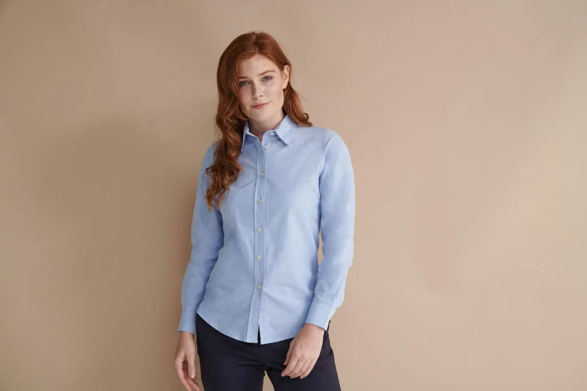 Henbury Womens Classic Long Sleeve Oxford Shirt