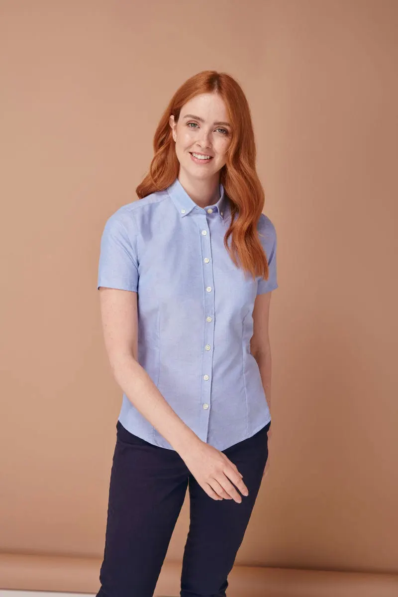 Henbury Womens Modern Short Sleeve Oxford Shirt
