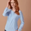 Henbury Womens Pleat Front Long Sleeve Blouse