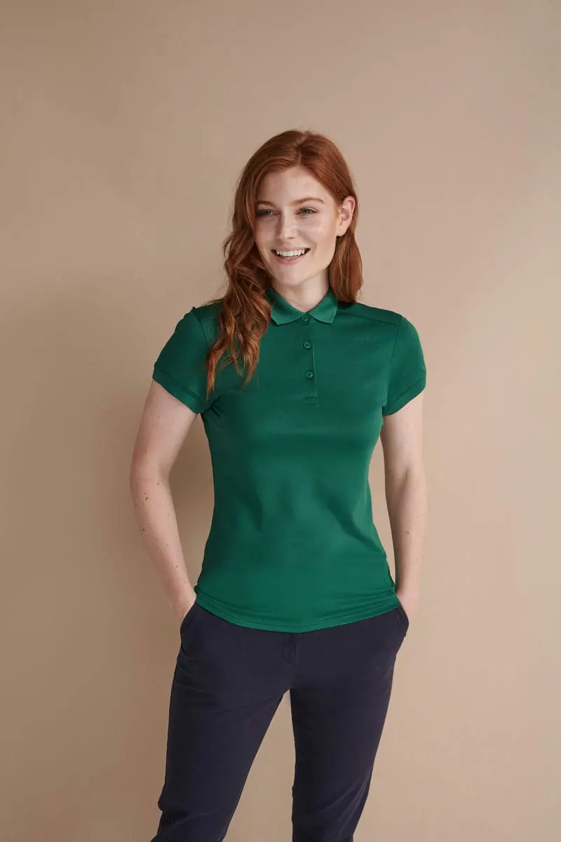 Henbury Womens Stretch Polo Shirt With Wicking Finish Slim Fit