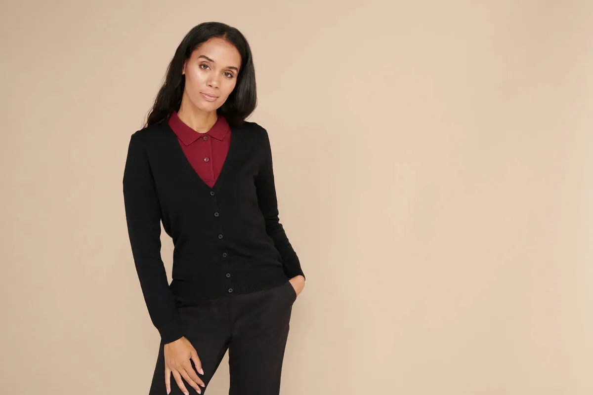 Henbury Womens V Neck Cardigan