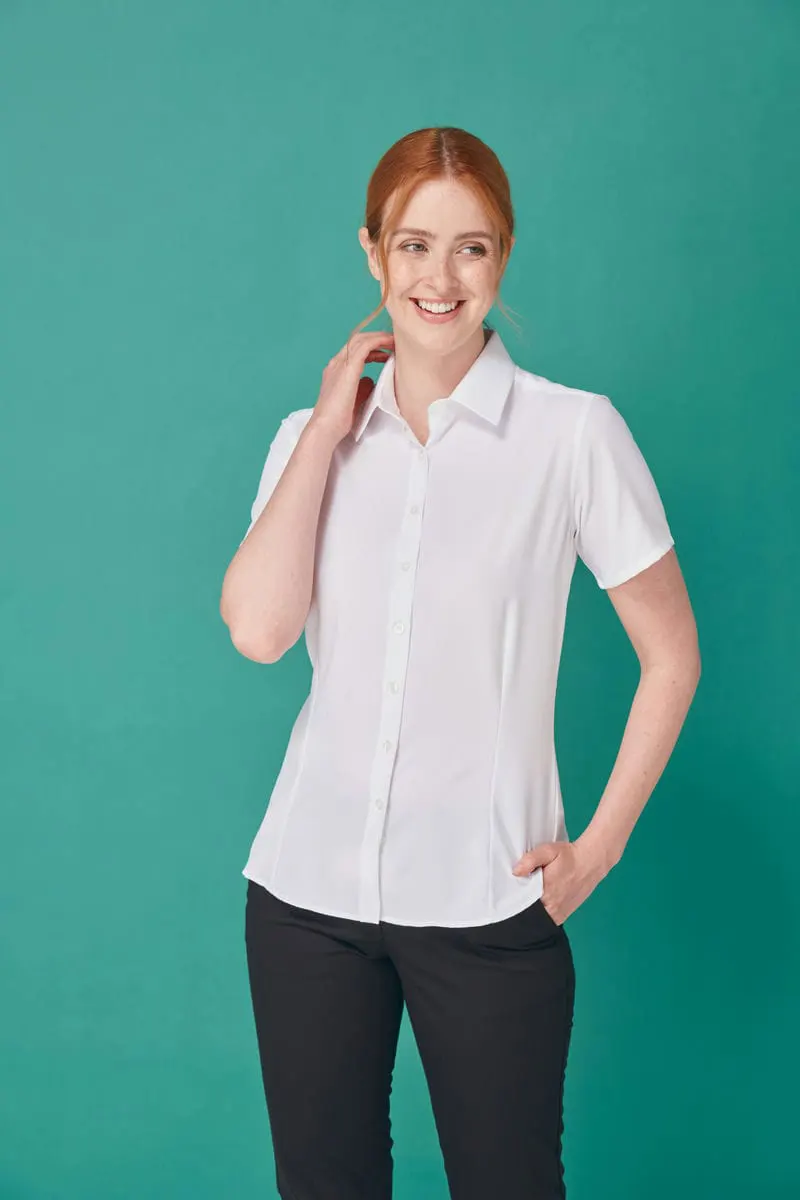 Henbury Womens Wicking Antibacterial Short Sleeve Shirt