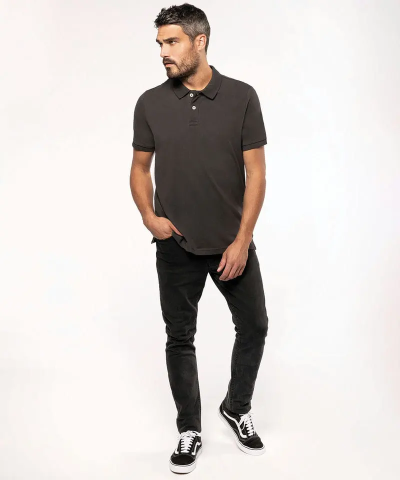 Kariban Mens Vintage Short Sleeve Polo Shirt
