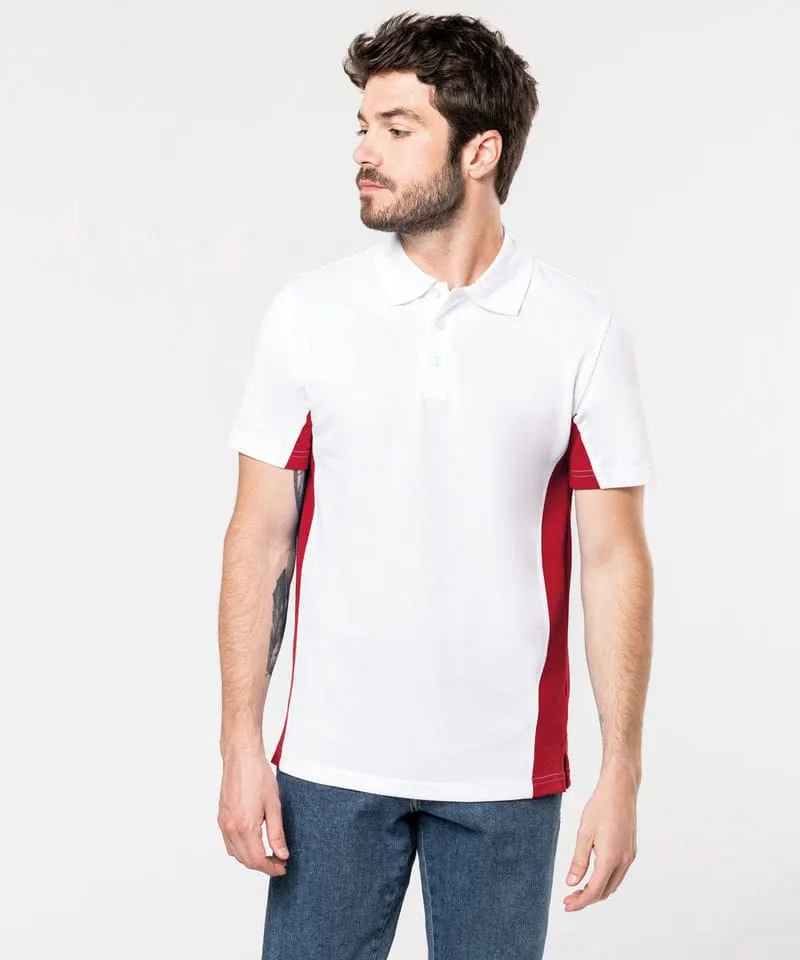 Kariban Mens Flags Short Sleeve Bi Colour Polo Shirt