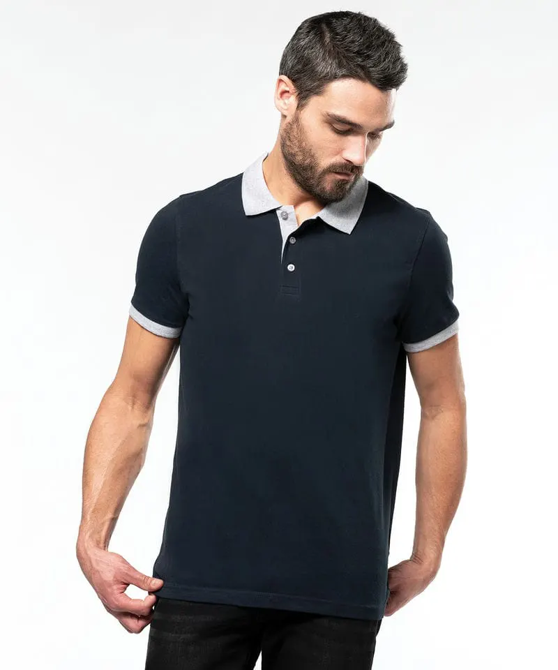 Kariban Mens Two Tone Pique Polo Shirt