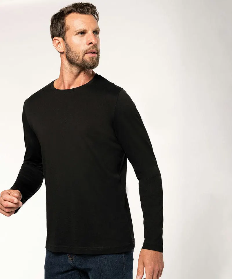 Kariban Mens Mens Long Sleeved Crew Neck T Shirt