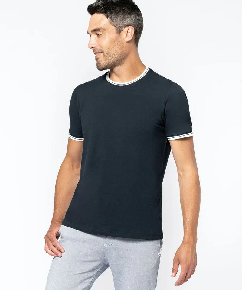 Kariban Mens Mens Pique Knit Crew Neck T Shirt