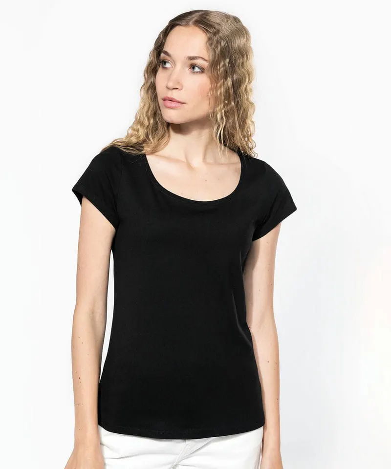 Kariban Womens Ladies Boat Neck Short Sleeved T Shirt