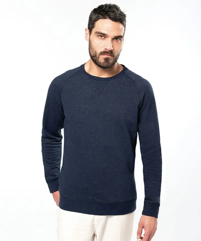 Kariban Mens Organic Cotton Crew Neck Raglan Sleeve Sweatshirt
