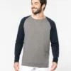 Kariban Mens Two Tone Organic Crew Neck Raglan Sleeve Sweatshirt