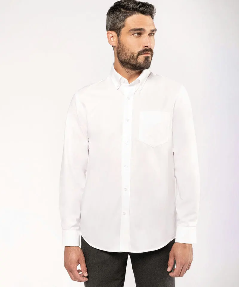 Kariban Mens Long Sleeved Oxford Shirt