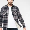 Kariban Mens Sherpa Lined Checked Shirt Jacket