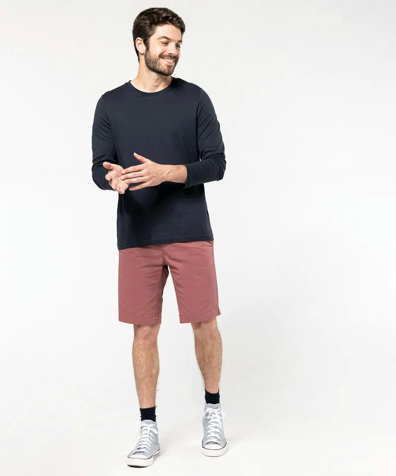 Kariban Mens Washed Effect Bermuda Shorts