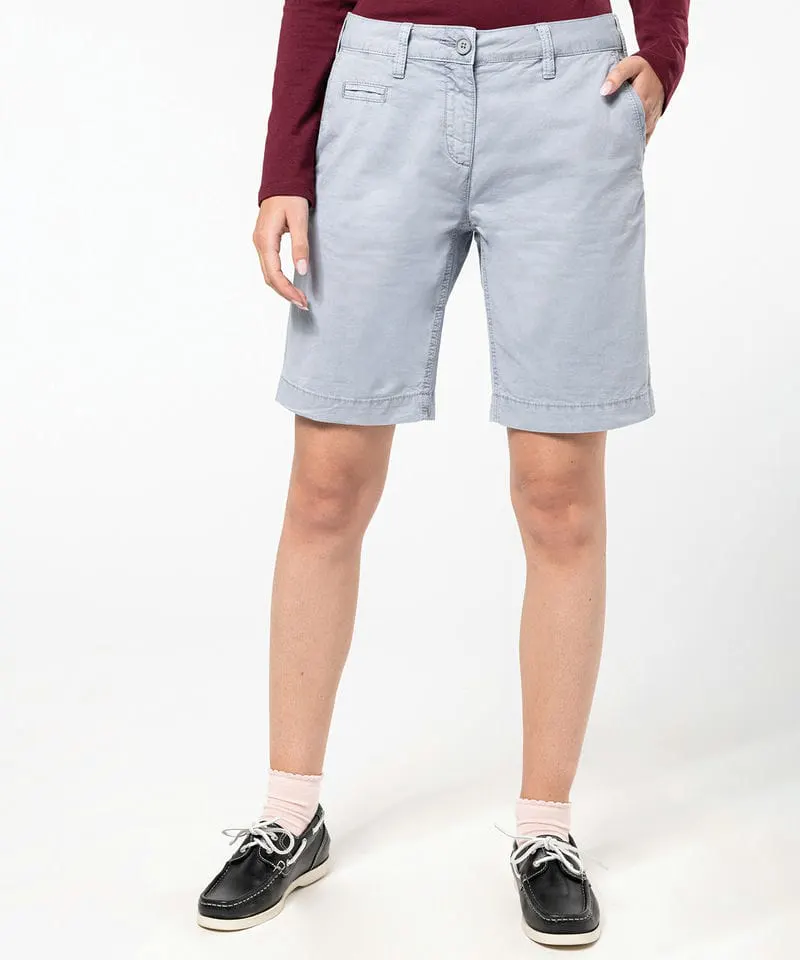 Kariban Womens Ladies Washed Effect Bermuda Shorts