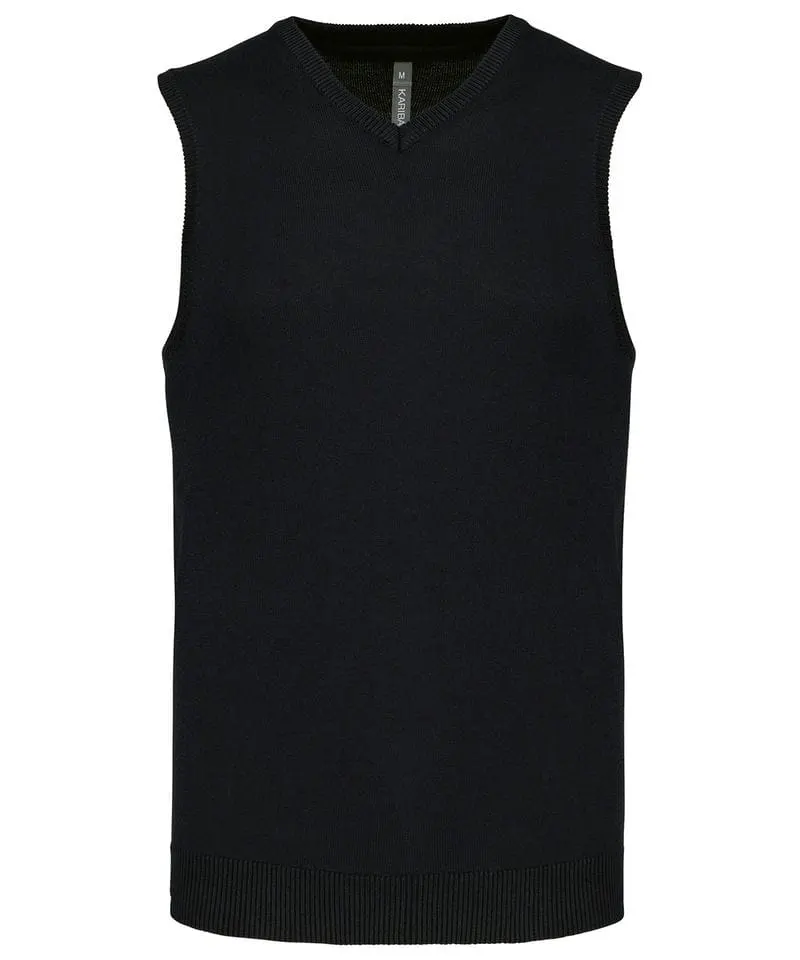 Kariban Mens Sleeveless V Neck Jumper