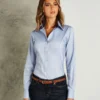 Kustom Kit Womens Contrast Premium Oxford Shirt Long Sleeved Tailored Fit