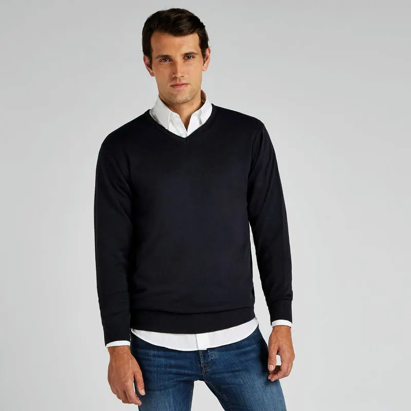 Kustom Kit Mens Arundel V Neck Sweater Long Sleeve Classic Fit