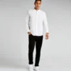 Kustom Kit Mens Mandarin Collar Shirt Long Sleeved Tailored Fit
