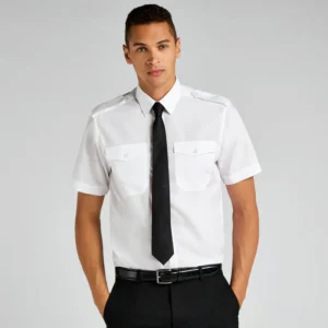Kustom Kit Mens Pilot Shirt Short Sleeved Tailored Fit