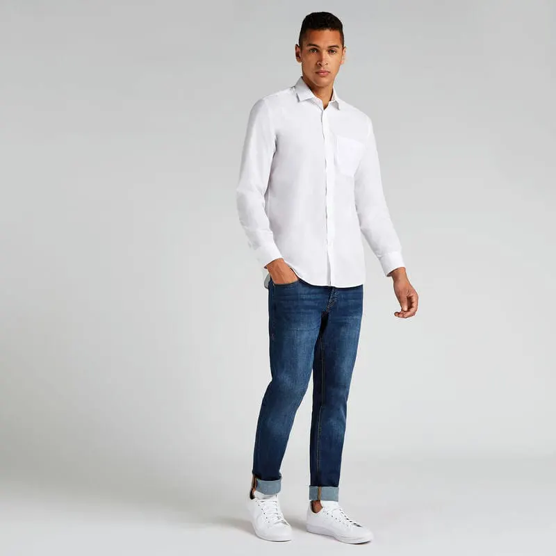 Kustom Kit Mens Poplin Shirt Long Sleeved Tailored Fit