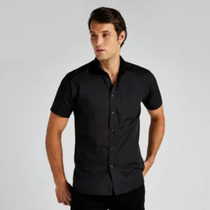 Kustom Kit Mens Poplin Shirt Short Sleeved Tailored Fit