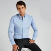 Kustom Kit Mens Slim Fit Non Iron Oxford Twill Shirt Long Sleeved Slim Fit