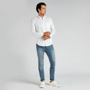 Kustom Kit Mens Slim Fit Premium Oxford Shirt Long Sleeved Slim Fit