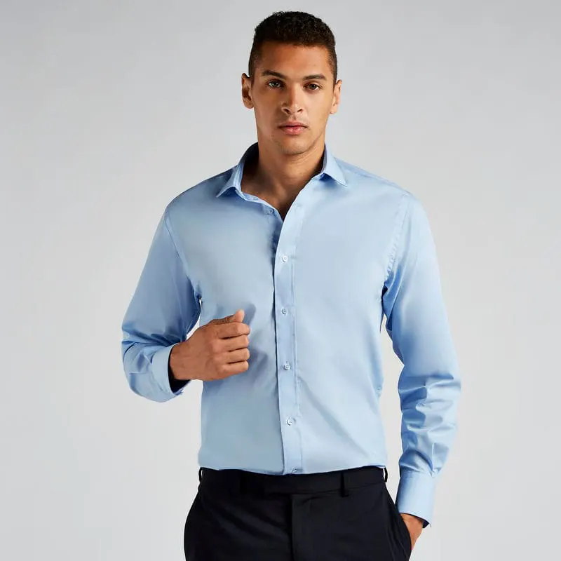 Kustom Kit Mens Tailored Business Shirt Long Sleeved Tailored Fit