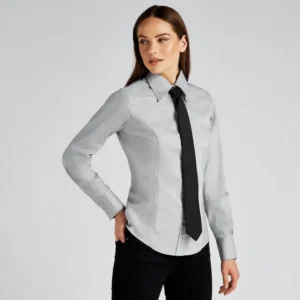 Kustom Kit Womens Corporate Oxford Blouse Long Sleeved Tailored Fit