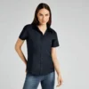 Kustom Kit Womens Workplace Oxford Blouse Short Sleeved Tailored Fit