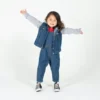 Larkwood Unisex Denim Jacket With Fleece Hood And Sleeves