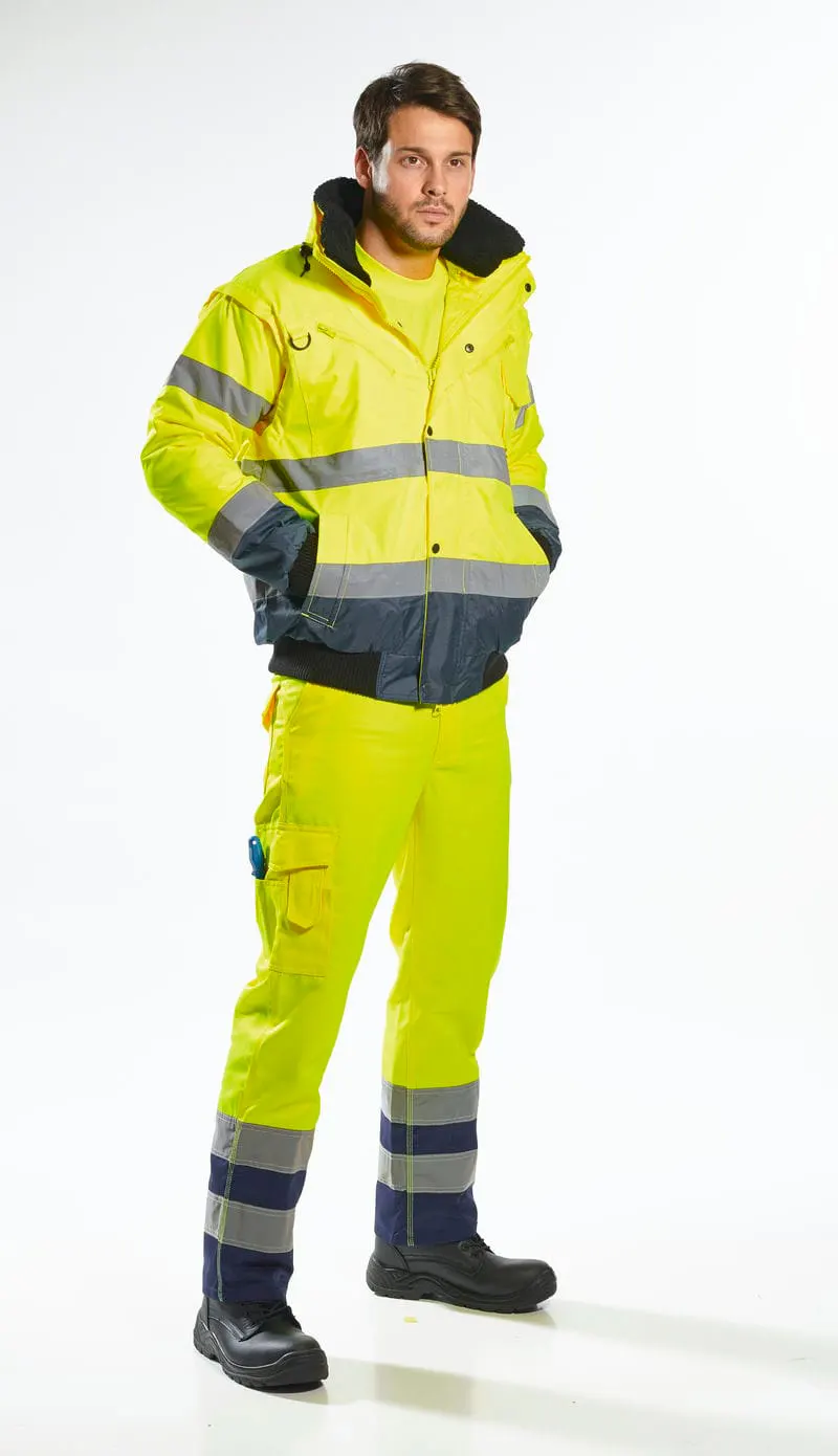 Portwest Mens Hi Vis Contrast Bomber Jacket C465