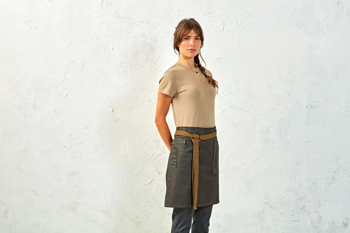 Premier Division Waxed Look Denim Waist Apron