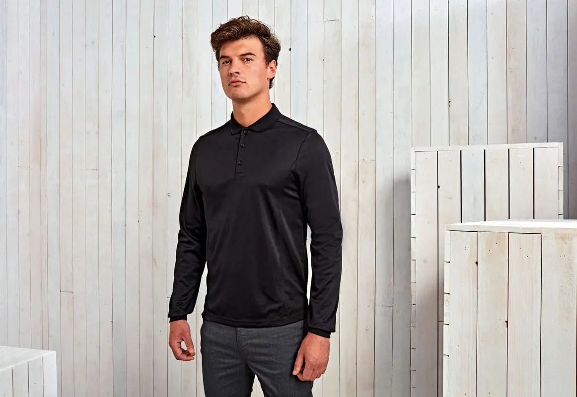 Premier Mens Long Sleeve Coolchecker Pique Polo