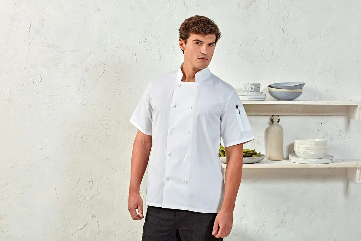 Premier Mens Short Sleeve Chefs Jacket