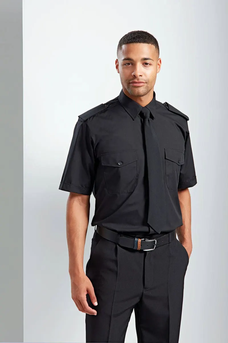 Premier Mens Short Sleeve Pilot Shirt