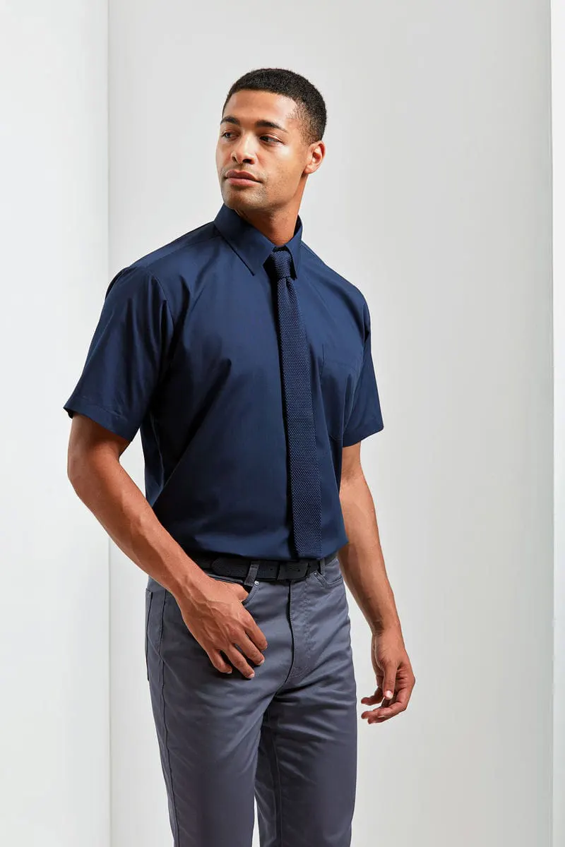 Premier Mens Short Sleeve Poplin Shirt