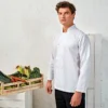 Premier Mens Studded Front Long Sleeve Chefs Jacket