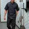 Premier Mens Studded Front Short Sleeve Chefs Jacket
