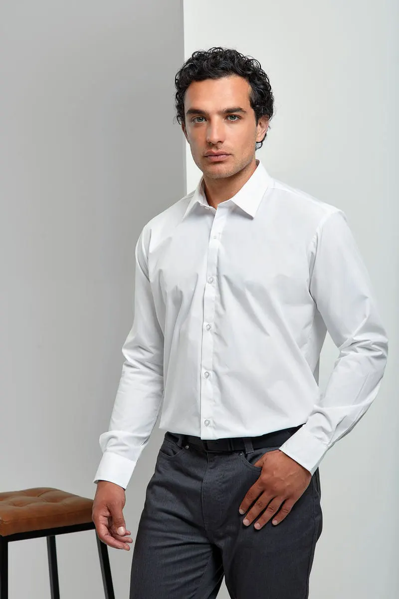 Premier Mens Supreme Poplin Long Sleeve Shirt