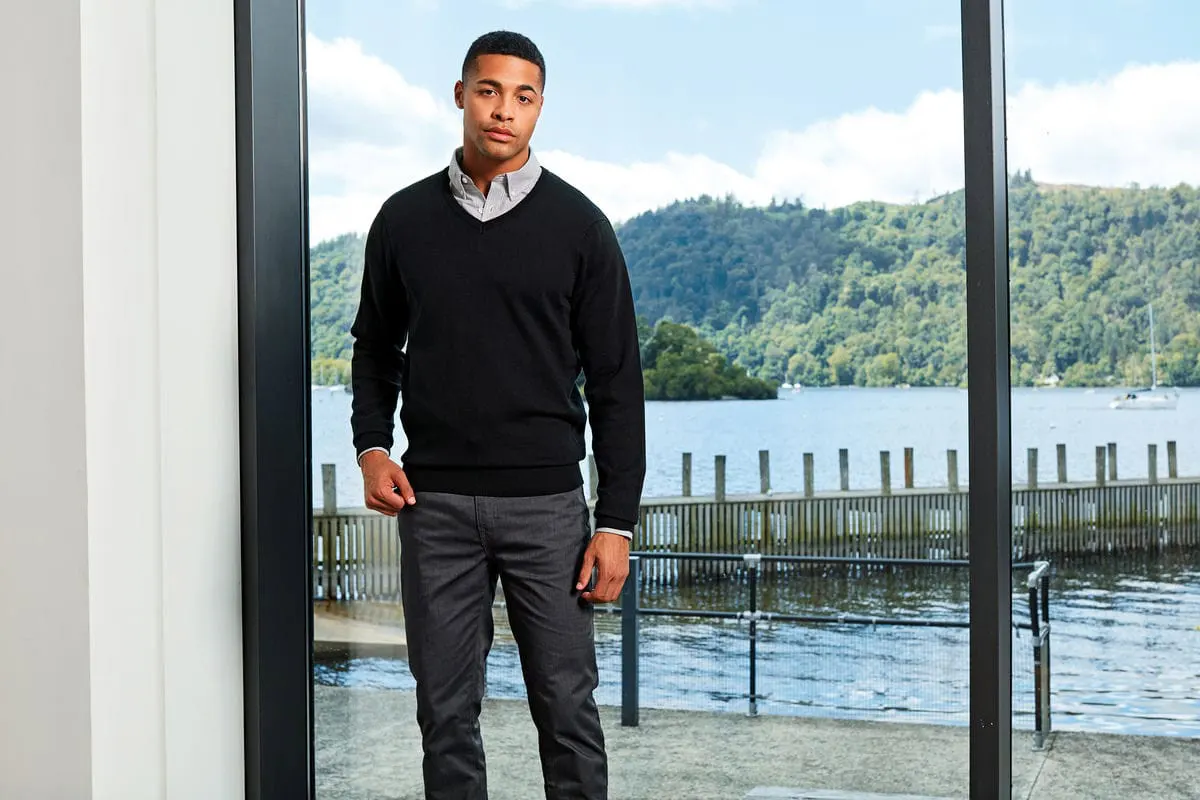 Premier Mens V Neck Knitted Sweater
