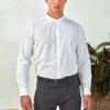 Premier Unisex Banded Collar Grandad Long Sleeve Shirt