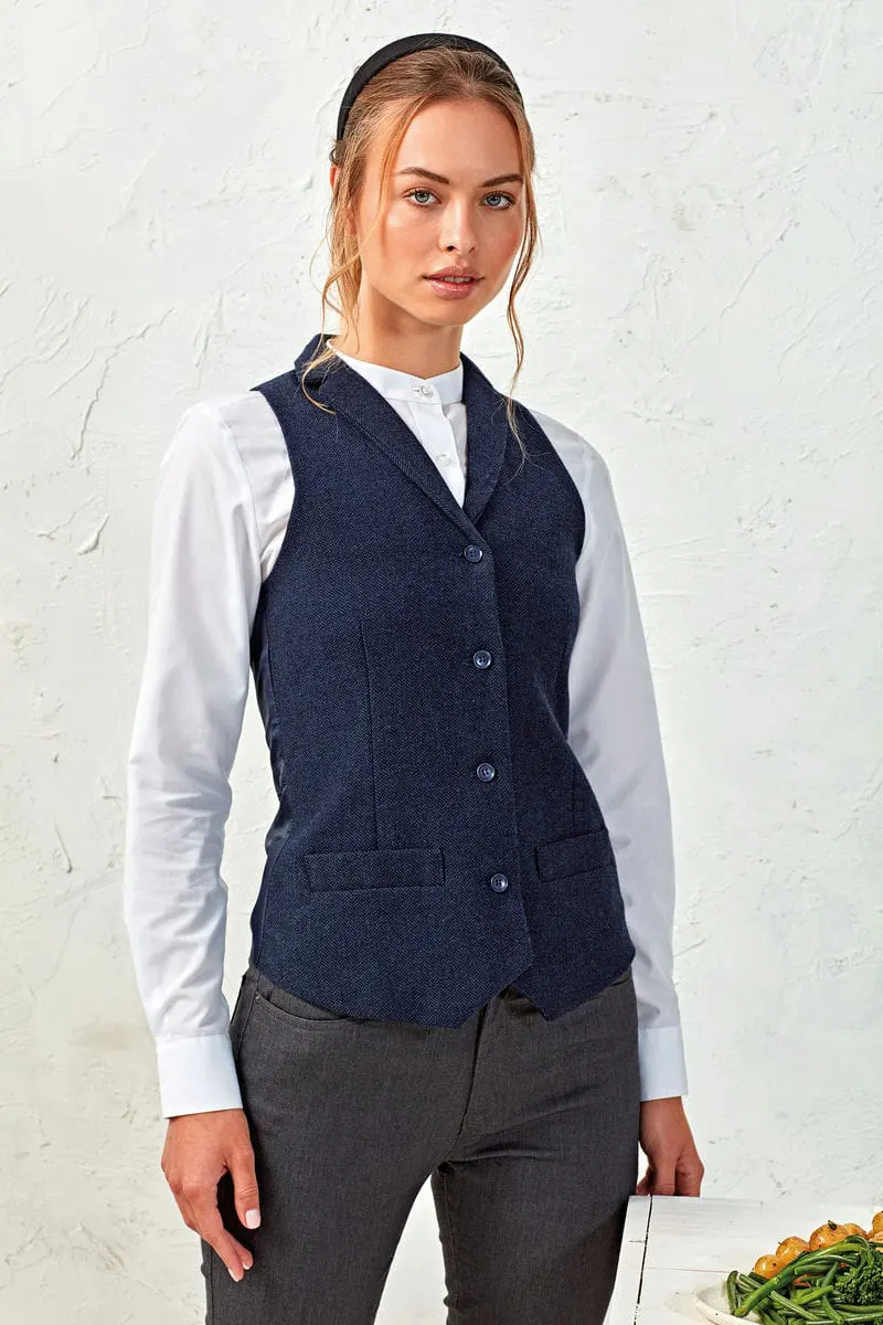 Premier Womens Herringbone Waistcoat Wholesale TShirts & Hoodies