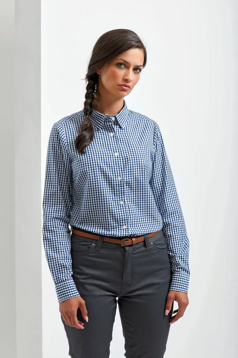 Premier Womens Maxton Check Long Sleeve Shirt
