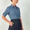 Premier Womens Poplin Cross Dye Roll Sleeve Shirt