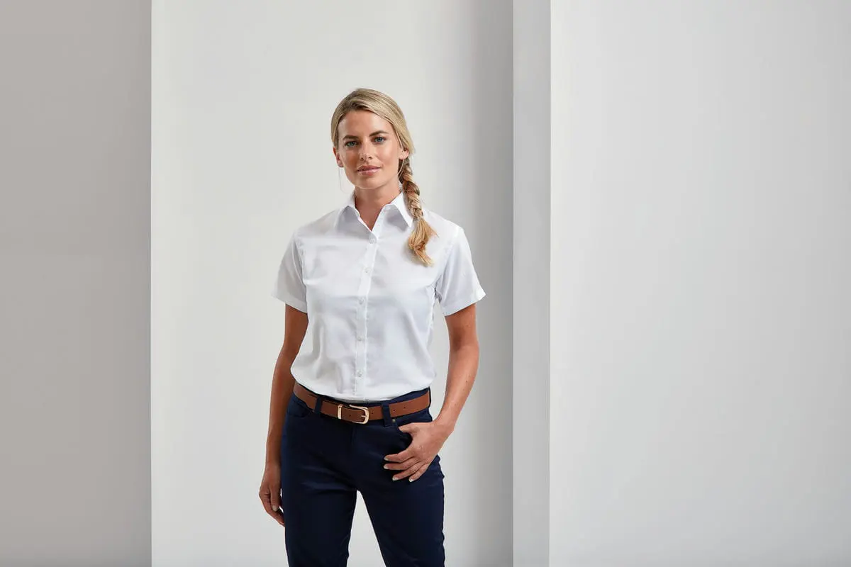 Premier Womens Signature Oxford Short Sleeve Shirt