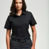 Premier Womens Stretch Fit Cotton Poplin Short Sleeve Blouse